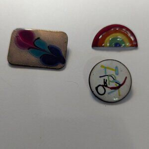 Vintage Enamel Brooches lot Copper Enameled Art Artisan Possible Matisse unsigne
